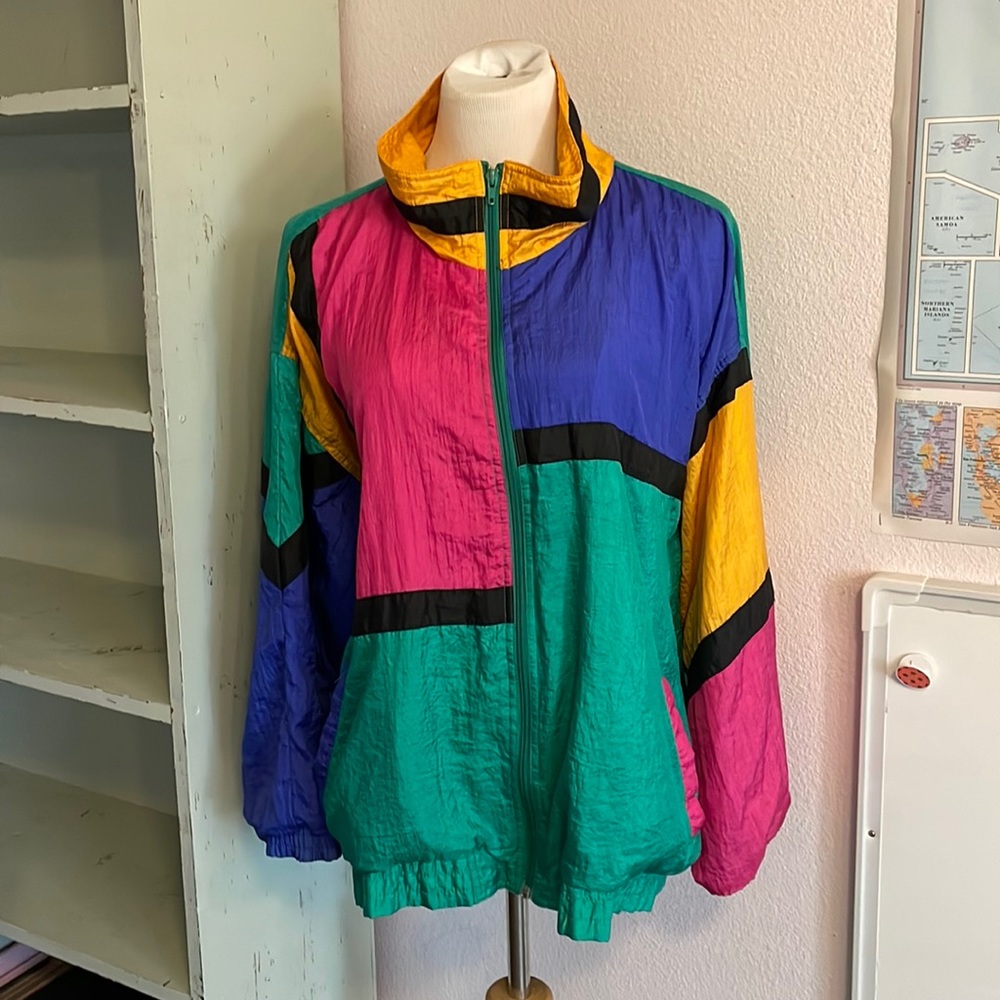 90s vintage windbreaker color block